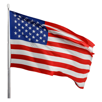 AI generated Waving American Flag isolated on transparent background png