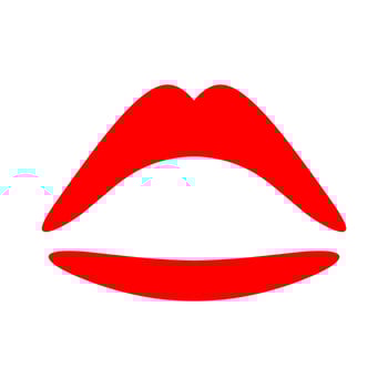 Sexy red female lips on a white background. Bold lips are great for kiss and love logos. Vector illustration
