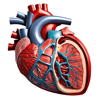 AI generated Human heart medical illustration, 3d rendering of human body png