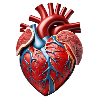 AI generated Human heart medical illustration, 3d rendering of human body png