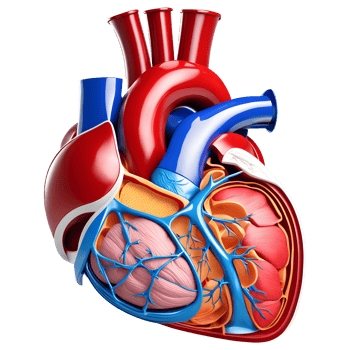 AI generated Human heart medical illustration, 3d rendering of human body png