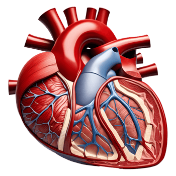 AI generated Human heart medical illustration, 3d rendering of human body png