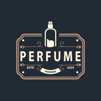 Simple minimalist perfume logo beauty product brand template perfume bottle design vector