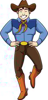 Cowboy Dance Cartoon Colored Clipart Illustration vector