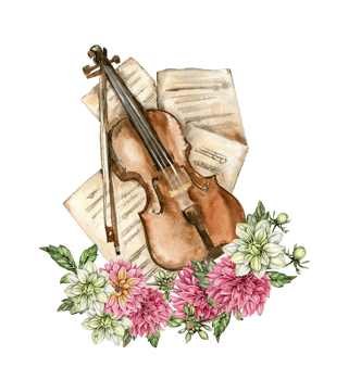 Watercolor rusty old elements and dahlia composition. png