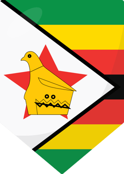 Zimbabwe flag pennant 3D cartoon style. png