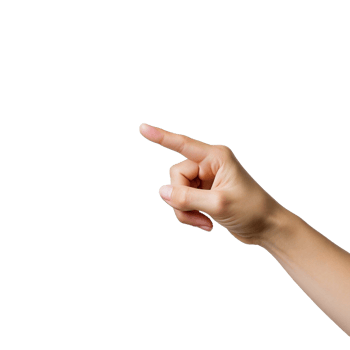 AI generated a hand pointing to the side with a finger png