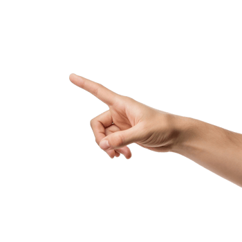 AI generated a hand pointing to the side with a finger png