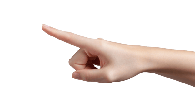 AI generated a hand pointing to the side with a finger png