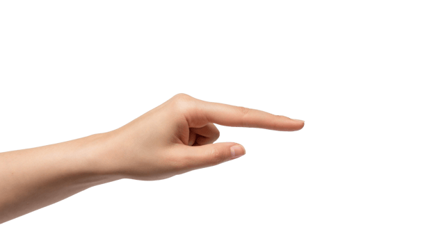 AI generated a hand pointing to the side with a finger png
