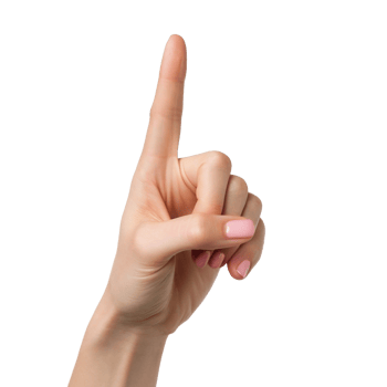 AI generated a hand pointing to the side with a finger png