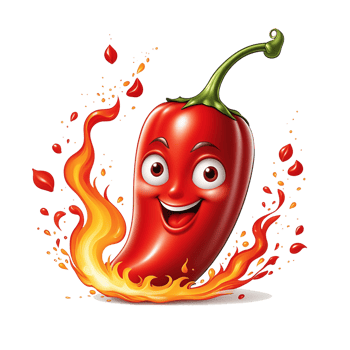 AI generated illustration of chili character expressions png