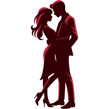 AI generated Romantic couple Silhouette on Valentine's Day Clipart. AI Generative Free PNG. png