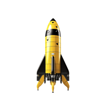 AI generated rocket ship on transparent background png