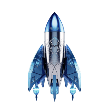 AI generated rocket ship on transparent background png