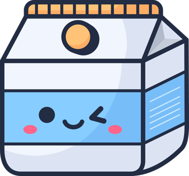 Kawaii milk box flat design png
