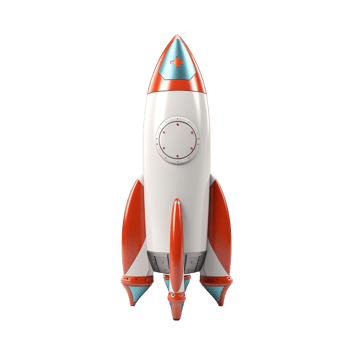 AI generated rocket ship on transparent background png