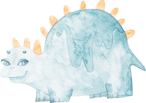 cute dinosaur , cute baby watercolor illustration on background png