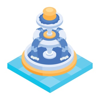 Luxury Fountains Isometric Icon vector