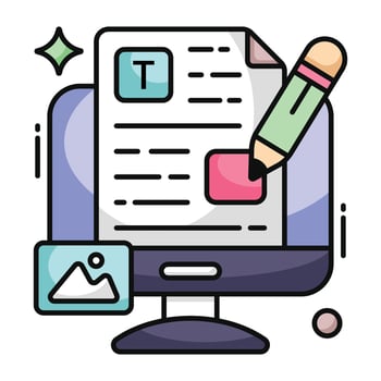 Trendy design icon of online article writing vector