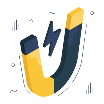 Unique design icon of magnet vector