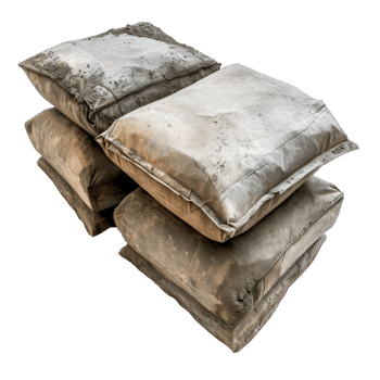 AI generated Stacked Cement Bags on Transparent png
