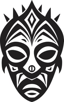 Mystic Legacy African Tribal Vector Symbol Cultural Impression Iconic African Mask Logo