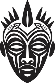 Symbolic Heritage African Tribal Vector Logo Timeless Treasures Mask Emblem in Vector