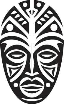 Spiritual Echo Vector Icon of African Mask Symbolic Heritage African Tribal Vector Logo