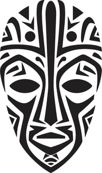 Ancestral Echoes Iconic African Mask Logo Ritualistic Identity Vector Tribal Emblem