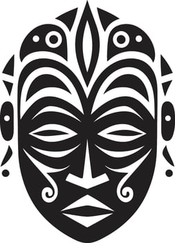 Symbolic Silhouette Tribal Vector Icon Timeless Tradition African Mask Emblem