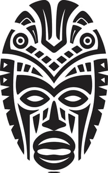 Ethnic Essence African Tribal Mask Vector Symbol Spiritual Legacy Vector Black Icon of Tribal Mask