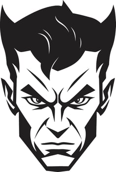 Hell s Herald Blazing Black Icon Announcing Doom Beyond the Veil Black Vector Devil Beckoning Darkness