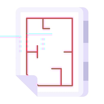 Conceptual flat design icon of construction map vector