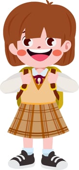 happy cute children in school uniform cartoon style vector
