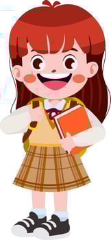 happy cute children in school uniform cartoon style vector
