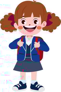 happy cute children in school uniform cartoon style vector