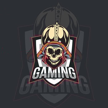 Free vector skull esports gaming mascot logo design