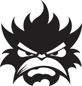 Raging Cyclone Vector Angry Cloud Design Brooding Gale Black Cartoon Cloud Icon