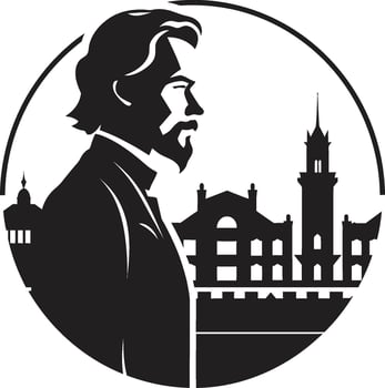 Building Artistry Vector Black Logo Man Construction Prodigy Architect Icon Design