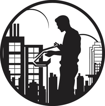 Building Artistry Vector Architect Emblem Blueprint Genius Black Architect Icon