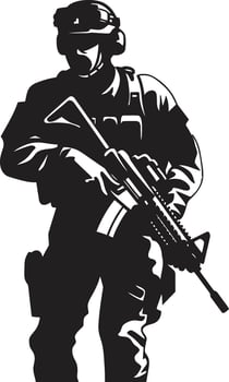 Combat Readiness Vector Armed Forces Emblem Soldier s Resolve Black Armyman Logo Design