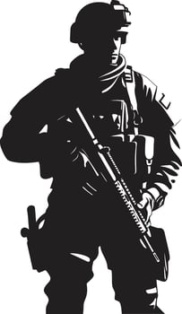 Combat Sentinel Vector Armyman Logo Tactical Guardian Armed Forces Emblem