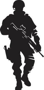 Defensive Warrior Armed Man Emblem Warrior Sentinel Vector Armed Guard