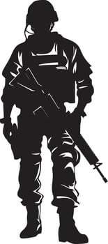 Combat Readiness Vector Armed Forces Emblem Soldier s Resolve Black Armyman Logo Design
