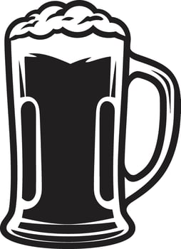 Cheers Icon Vector Beer Tankard Frothy Lager Black Mug Logo