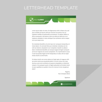 letterhead design template diagonal style in green color scheme vector