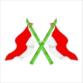 illustration of a hand holding the Indonesian flag with the theme of Indonesia independence day vector