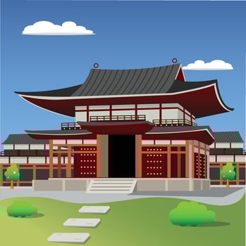 Palace pagoda temple vector