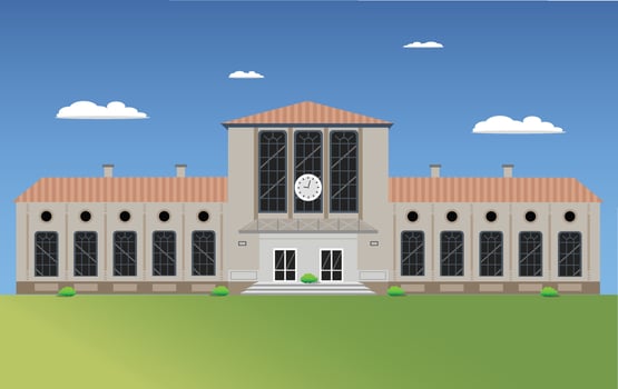 Old building school station vector